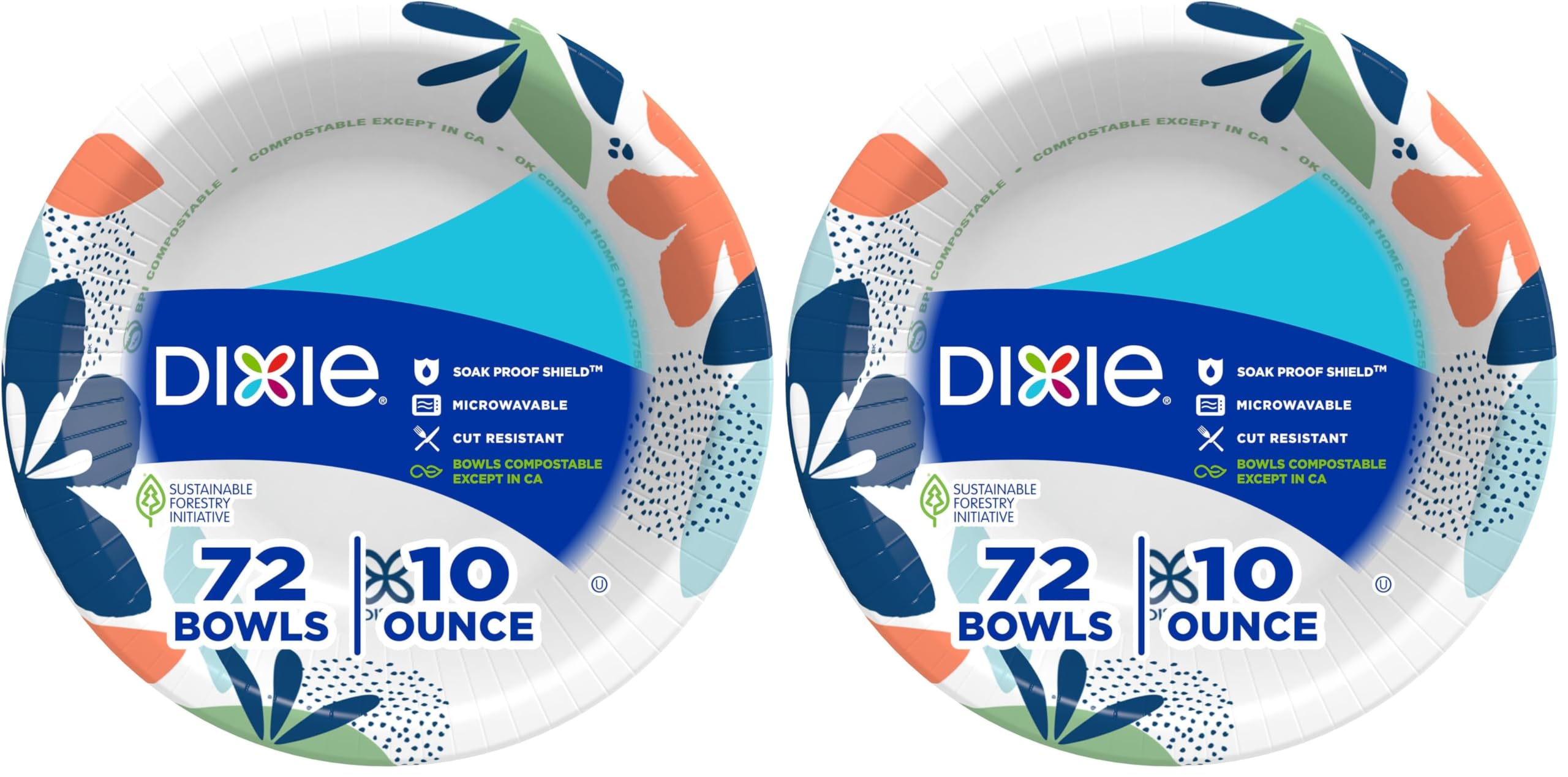 Dixie Small Paper Bowls, 10 Oz, 280 Count (8 packs of 35 bowls), Microwave-Safe, Soak-Proof, Disposable Bowls Great For Snacks, Dessert, And Light Lunch Meals