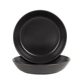 Double Line 10.5" Dinner Plate, Set of 6, Matte Black