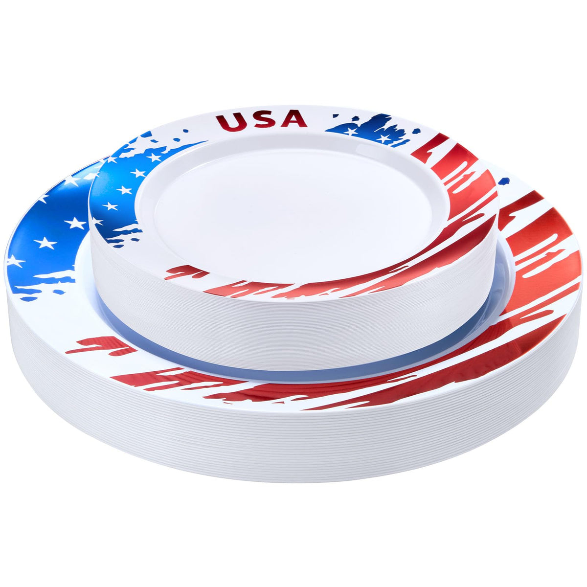 200PCS Gold Plastic Plates, Heavy Duty Disposable Gold Plates | 100 10.25 inch Dinner Plates and 100 7.5 inch Dessert Plates for Party, Holiday, Wedding, Thanksgiving