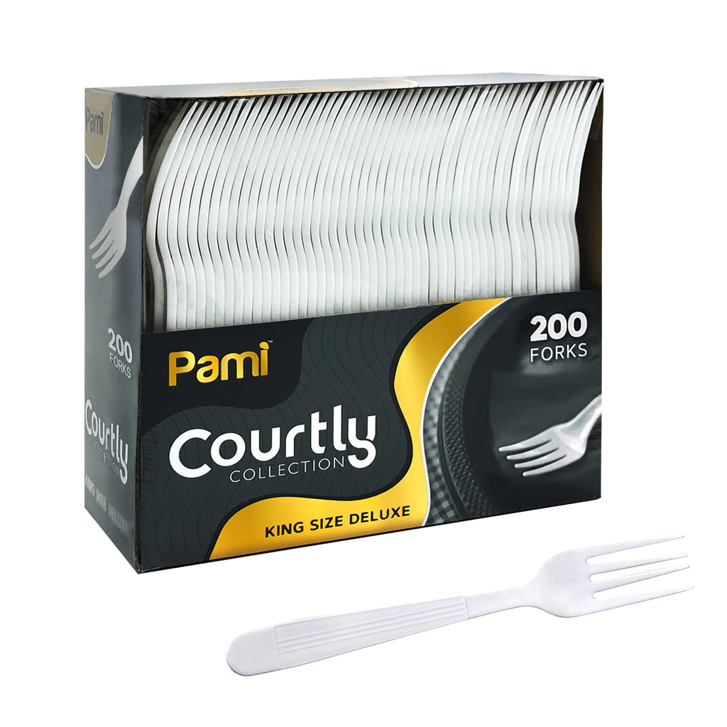 PAMI Heavy Weight Disposable Plastic Soup Spoons,White,Deluxe Size,200-Pk