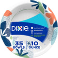 Dixie Disposable Paper Bowls 10oz, 35 CT | Microwave Safe and Cut-Resistant, Soak-Proof Shield Prevents Leaks, Kosher Certified, Compostable Except in California.
