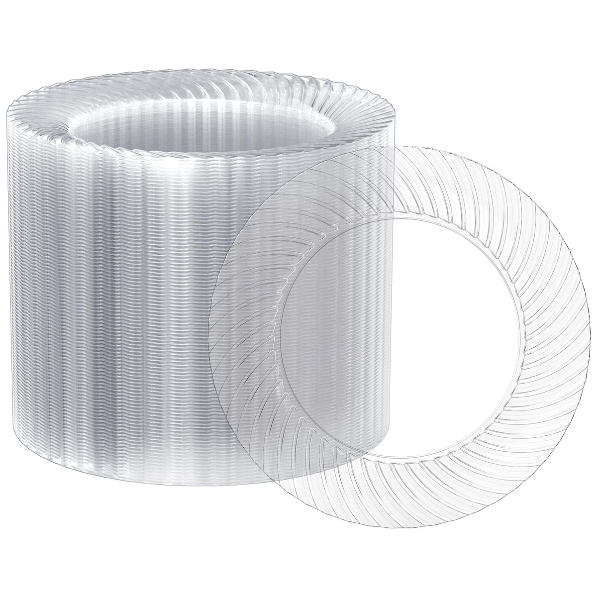 FOCUSLINE 10 Inch Clear Plastic Plates, 100 Count Disposable Heavy Duty Dinner Plates, Premium Hard Plastic for Weddings, Parties & Events