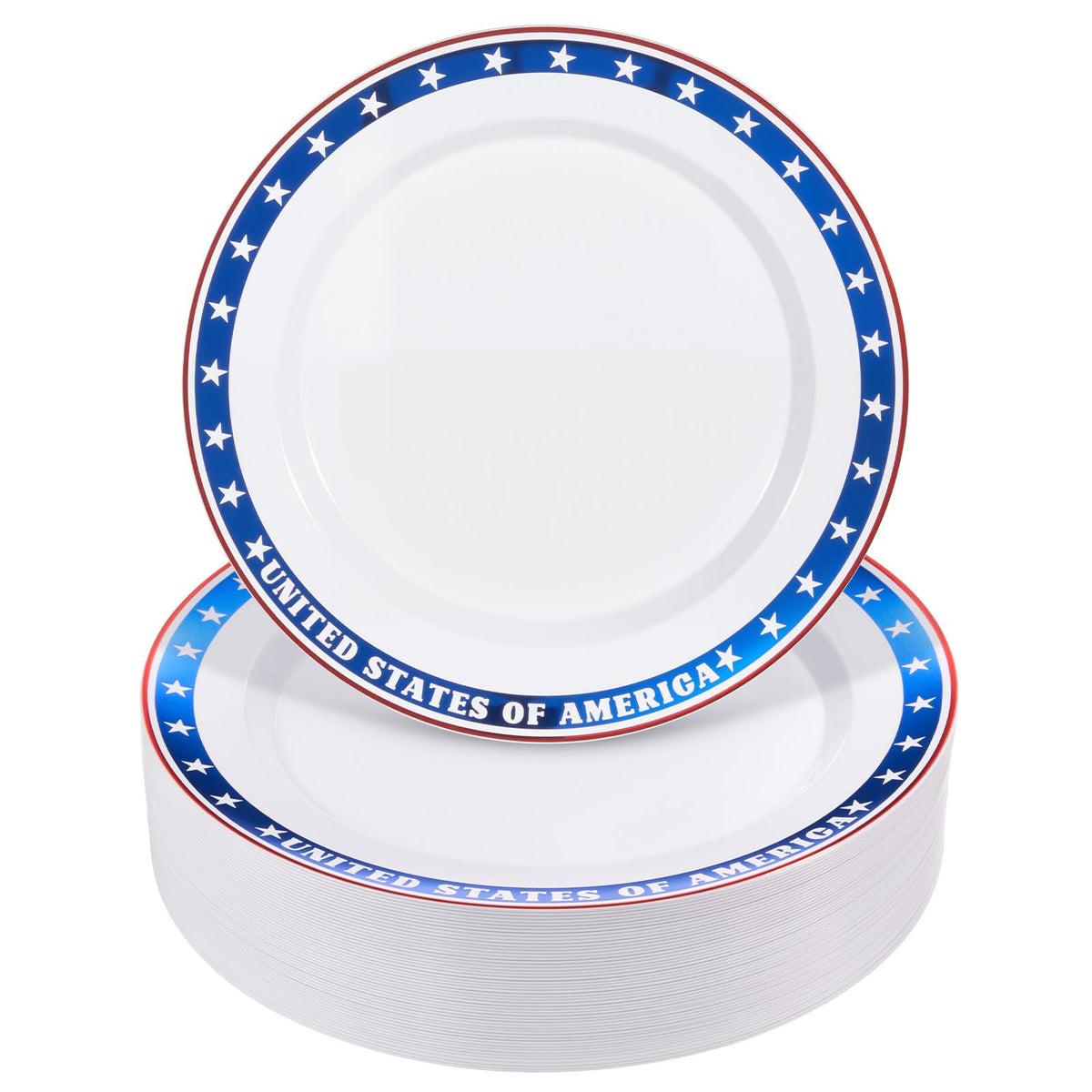 BESTVIP 100Pcs Silver Plastic Plates, 10.25 Inch Disposable Party Plates | Heavy Duty Dinner Dish with Rim for Christmas, Thanksgiving, Wedding, Birthday & Special Events