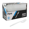 PAMI Medium Weight Disposable Plastic Soup Spoons,White,Bulk Party Pack,400