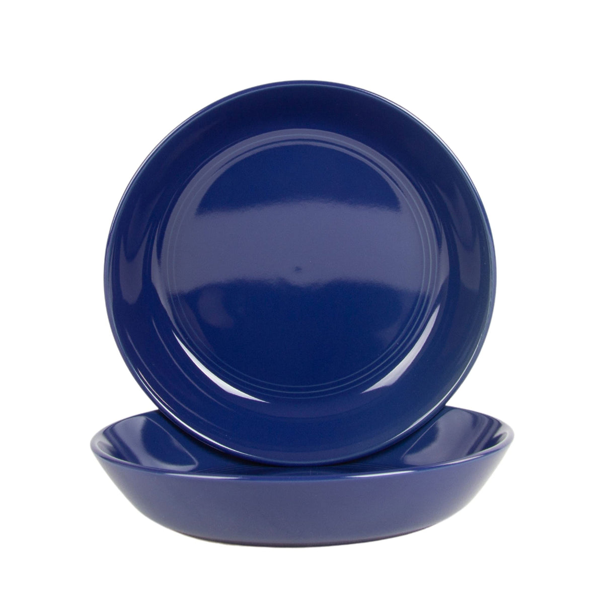 Double Line 10.5" Dinner Plate, Set of 6, Matte Black