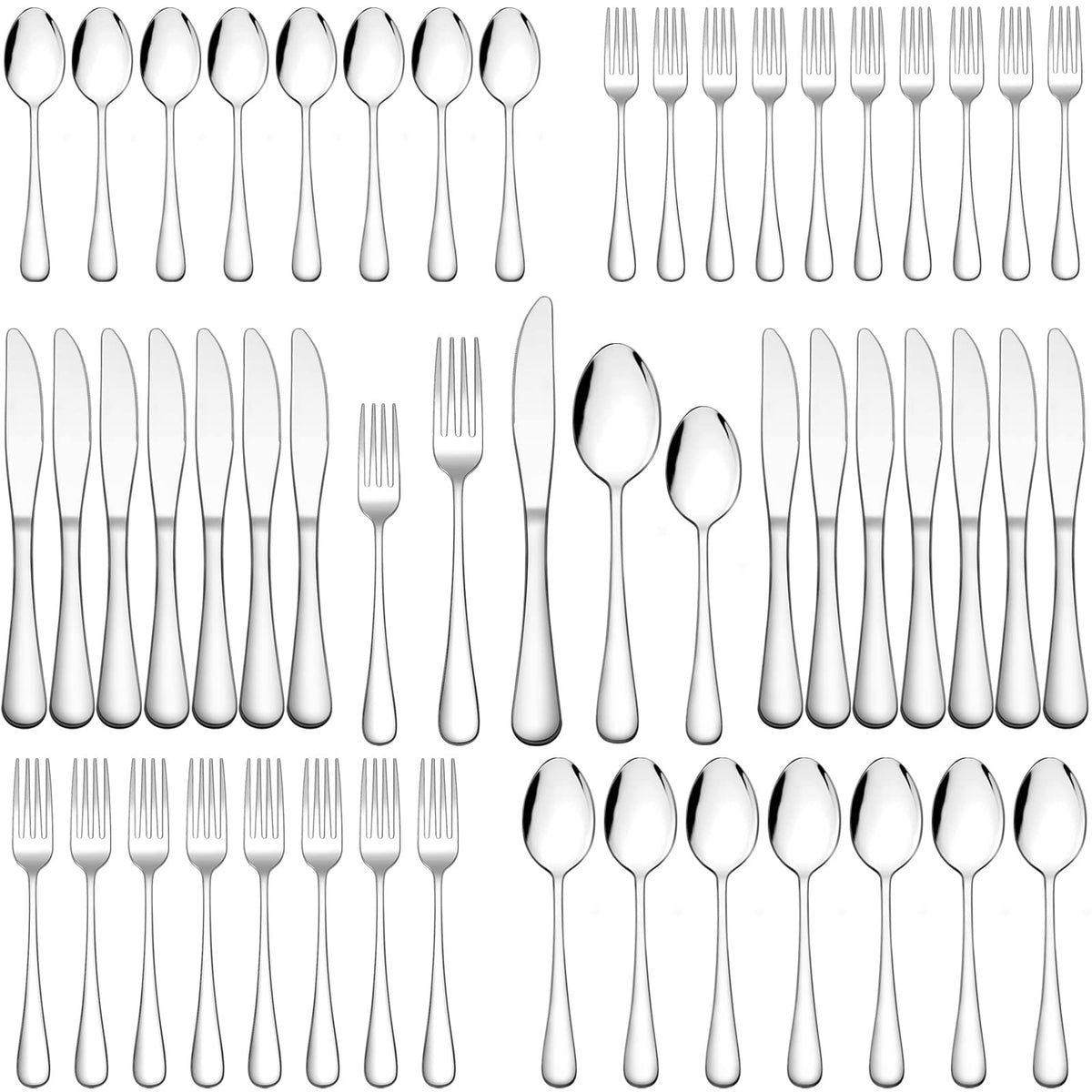 Wildone 20-Piece Silverware Set, Stainless Steel Flatware Cutlery Set Service for 4, Tableware Eating Utensils Include Knife/Fork/Spoon, Mirror Polished, Dishwasher Safe