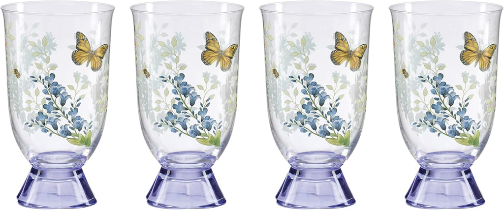Lenox Butterfly Meadow Herbs Porcelain Dinner Plate Set for 4 | dishwasher safe | 10.75 inch diameter | floral, everyday dining, gift for women, kitchen essentials, dinnerware