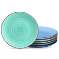 vancasso Bonita 10.5 Inch Ceramic Dinner Plates Set of 6, Warm Colors | Microwave and Oven Safe, Durable Glaze Resists Scratches and Chips, Set of 6 Stackable, Colorful Bonita Design, Salad Plates