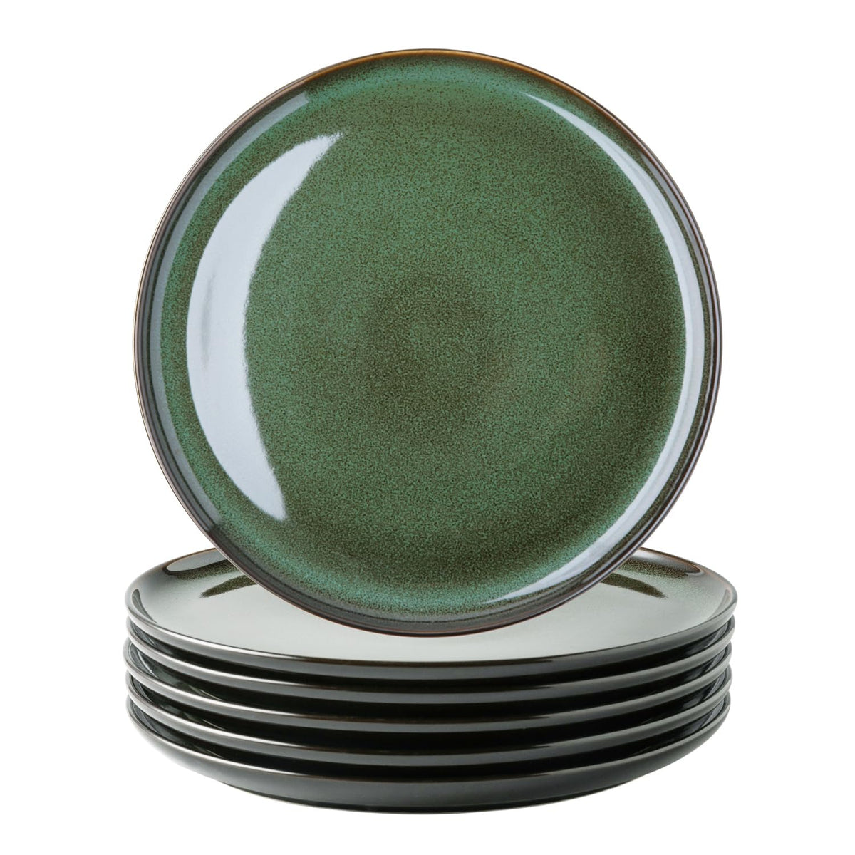 LERATIO Ceramic Dinner Plates Set of 4,10.5 Inch Reactive Glaze Plate Sets | Porcelain Modern Shape Dinnerware Dishes Set for Kitchen,Microwave&Dishwasher&Oven Safe,Scratch Resistant-Blue