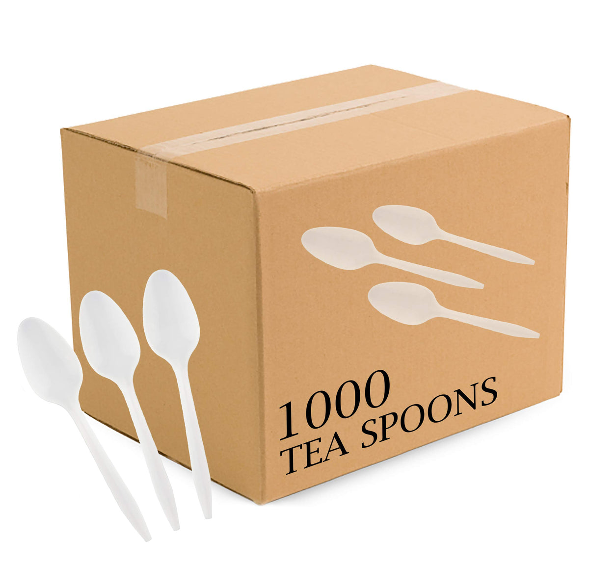 Plasticpro Cutlery Plastic Soup Spoons Medium Weight Disposable Silverware (White,1000 Soup Spoons)