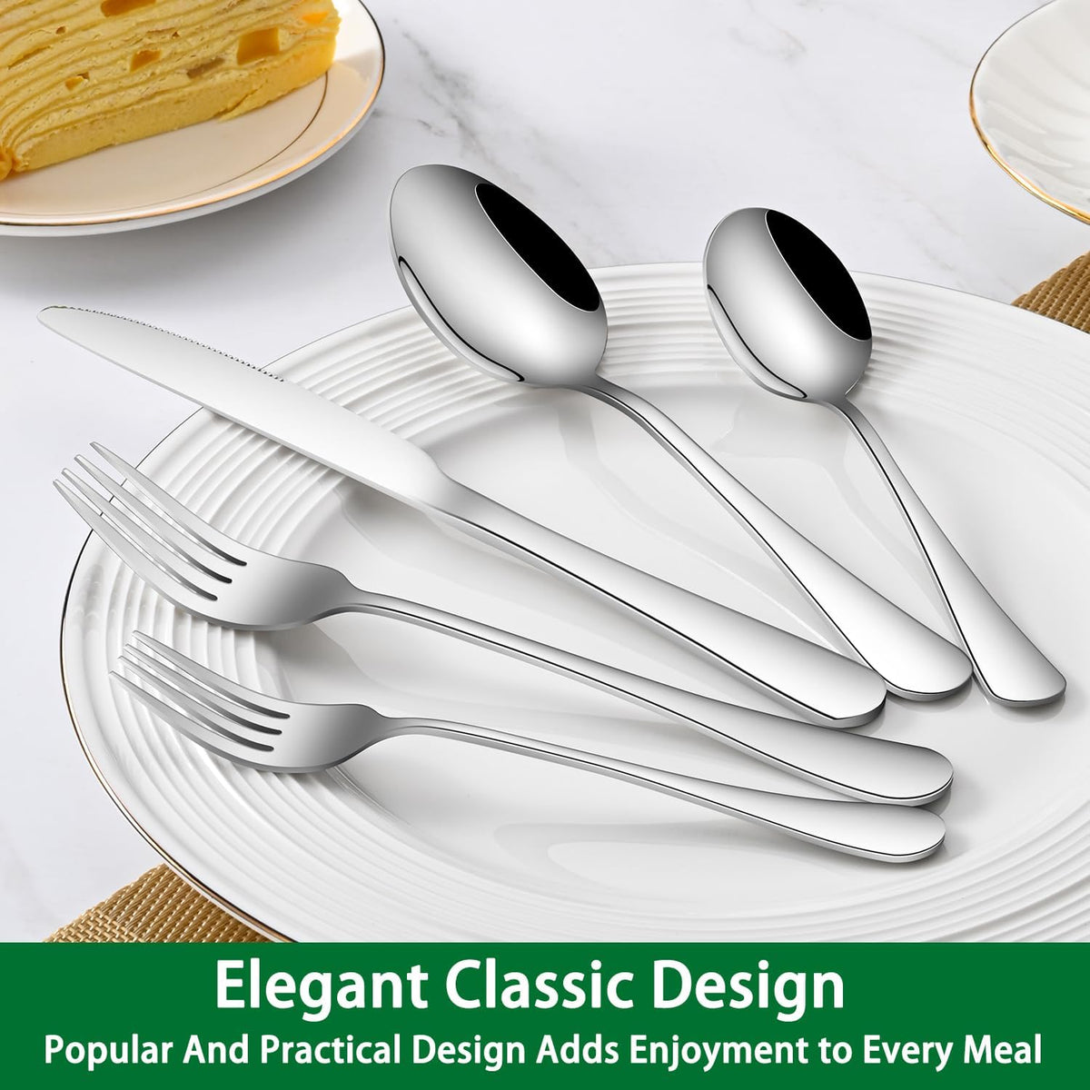 Dinner Spoon Set,8-Piece 7.3 Inch Soup Spoons,Premium Food Grade Stainless Steel Table Spoon,Durable Metal Tablespoon,Dishwasher Safe Silverware Spoons