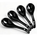 DOWAN Soup Spoons, Ceramic Asian Soup Spoons, White Japanese Spoon Large for Ramen Pho Wonton Dumpling Miso, Deep Oval Hook Design, Set of 4 (4, Soft white)