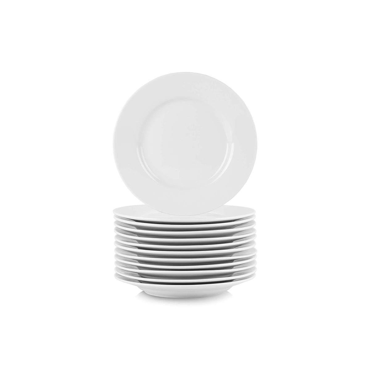 10 Strawberry Street 10.5" Catering Round Dinner Plate, Set of 12 , White