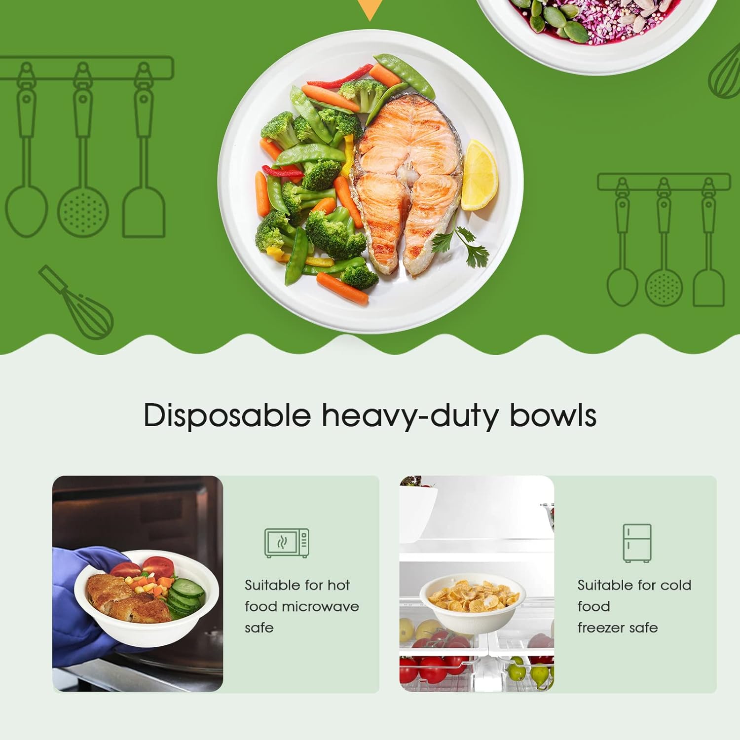 150 Pack 12 oz Compostable Paper Bowls Disposable, White | Heavy-Duty Biodegradable Bowls Made of Natural Sugarcane Bagasse, Perfect for Milk Cereals, Snacks, Salads, Desserts, Soups