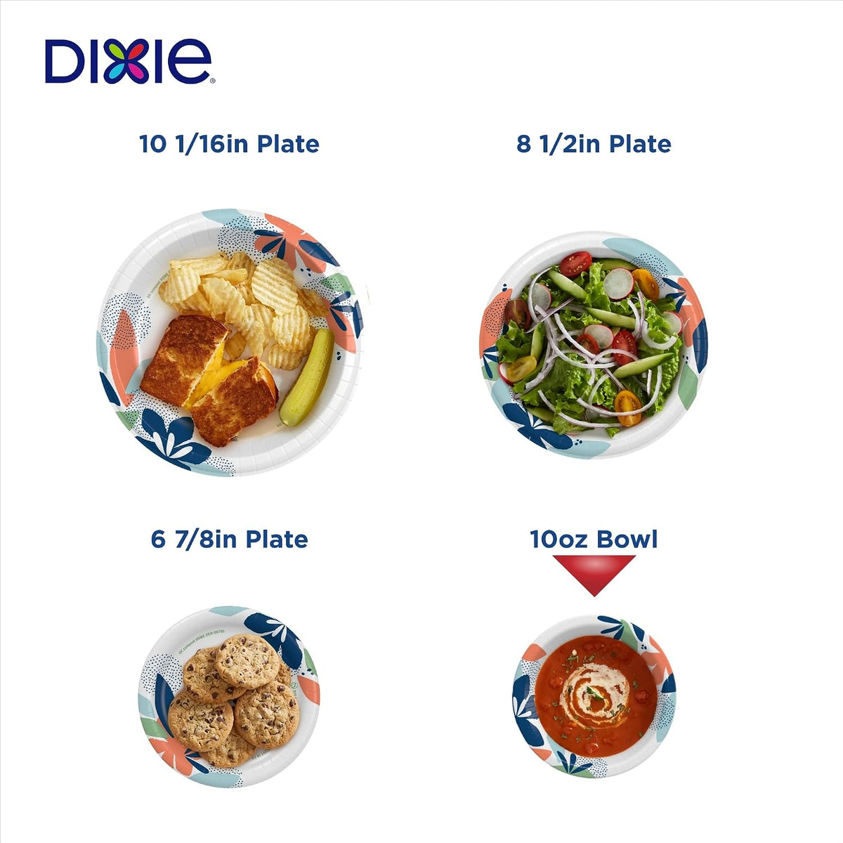 Dixie Small Paper Bowls, 10 Oz, 280 Count (8 packs of 35 bowls), Microwave-Safe, Soak-Proof, Disposable Bowls Great For Snacks, Dessert, And Light Lunch Meals