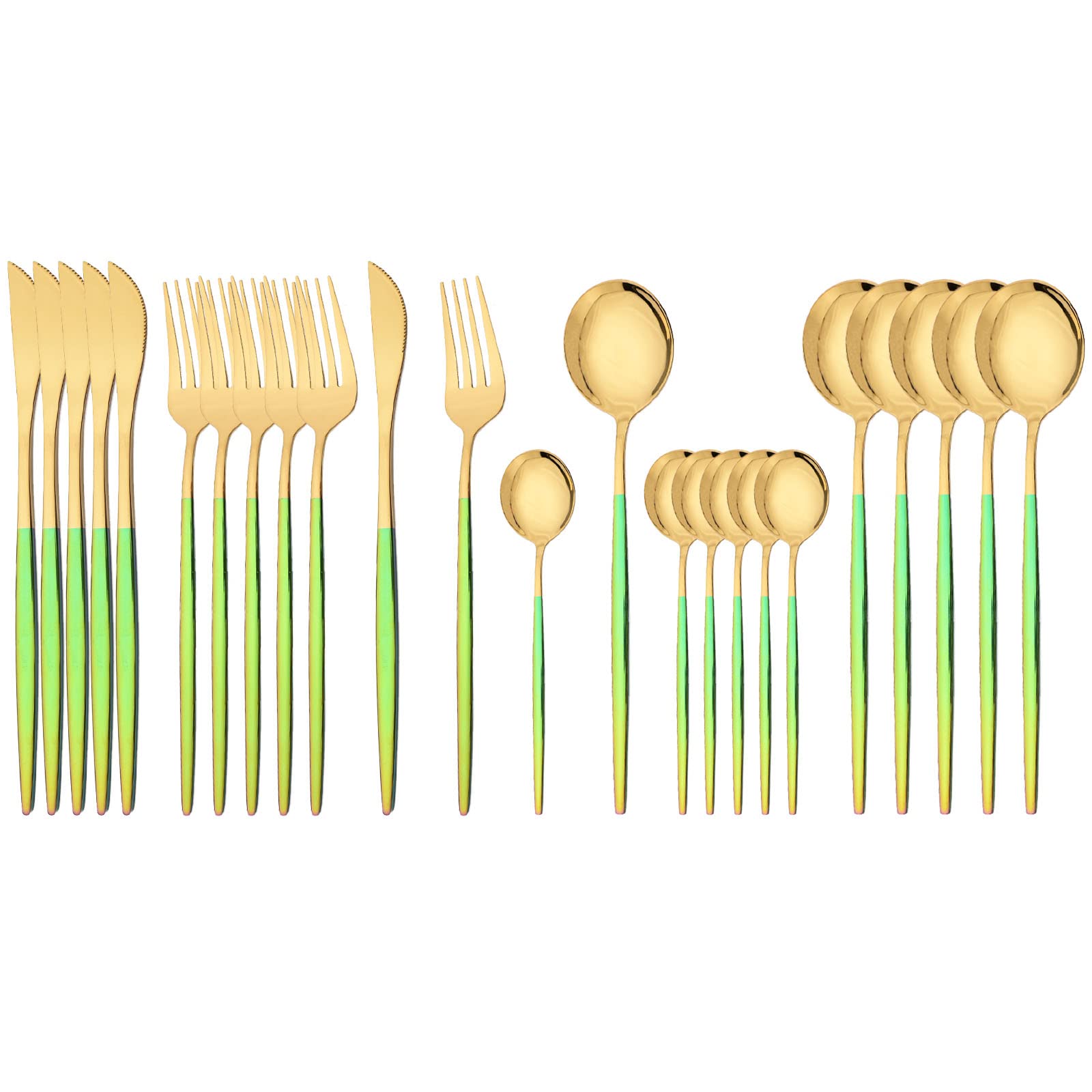 JASHII 24 Pieces Silverware Flatware Cutlery Set, Stainless Steel Tableware Silverware-Service for 6 Dishwasher Safe Full Set Flatware Durable (Silver)