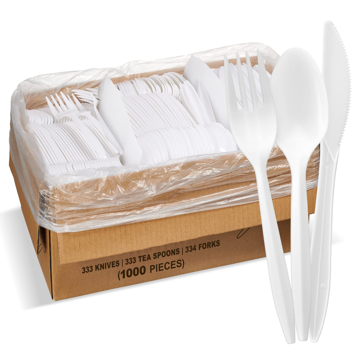 1,000 Plastic Disposable Soup Spoons Bulk White Medium Weight Disposable Silverware Plastic Cutlery Spoons