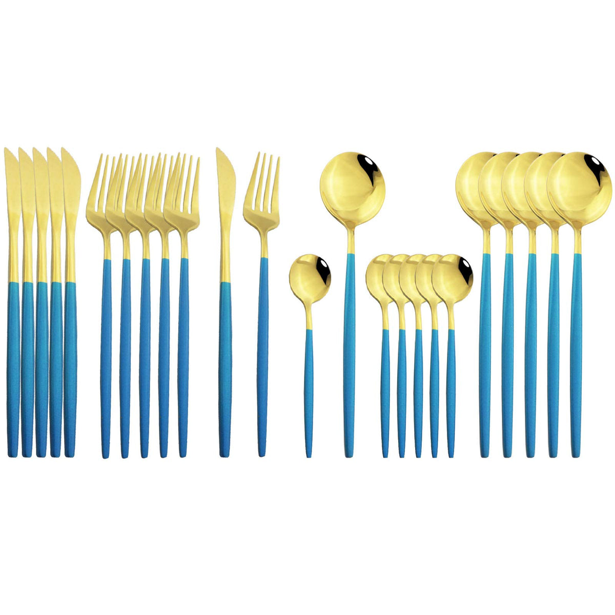 JASHII 24 Pieces Silverware Flatware Cutlery Set, Stainless Steel Tableware Silverware-Service for 6 Dishwasher Safe Full Set Flatware Durable (Silver)
