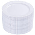 DaYammi 60PCS Ivory Plastic Plates, 10 inch Disposable Dinner Plates | Heavy Duty Ivory Disposable Plates Premium Dinner Plates Fancy Plastic Plates for Party, Wedding and Bridal Shower