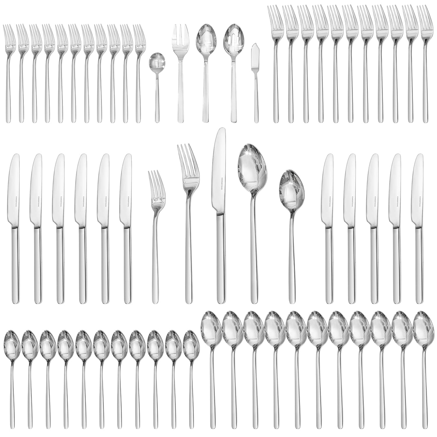 24-Piece Silverware Set with Steak Knives, Flatware Set for 4, 18/10 Stainless Steel Tableware Cutlery Set for Home Restaurant, Mirror Finish,Modern Design