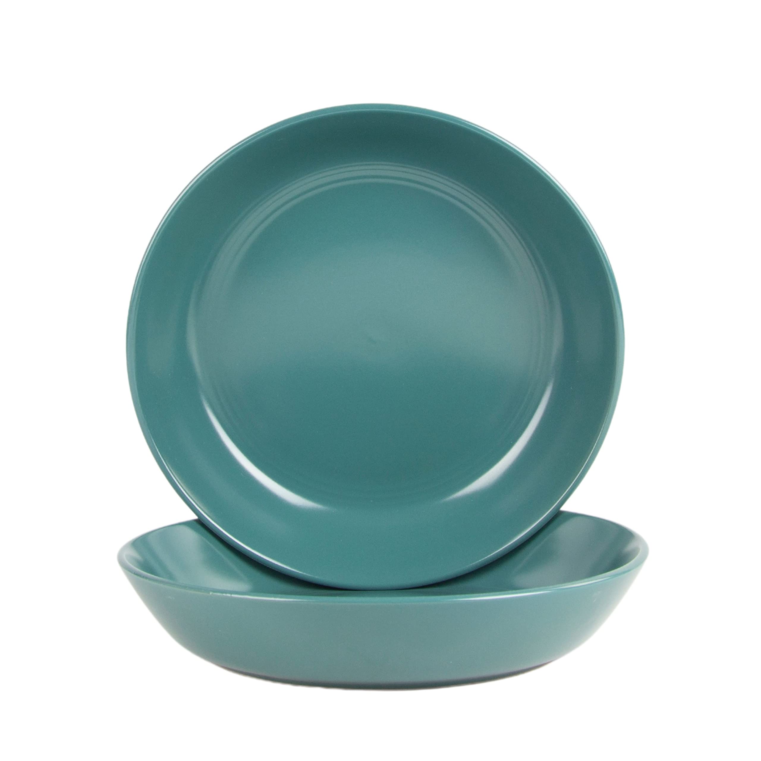 Double Line 10.5" Dinner Plate, Set of 6, Matte Black
