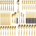 49 Piece Silverware Set - Service for 8 - Stainless Steel Flatware serving set - Cutlery Set - Knife, Fork, and Spoon - Kitchen Utensils set - Dishwasher Safe - Stunning Polished Finish