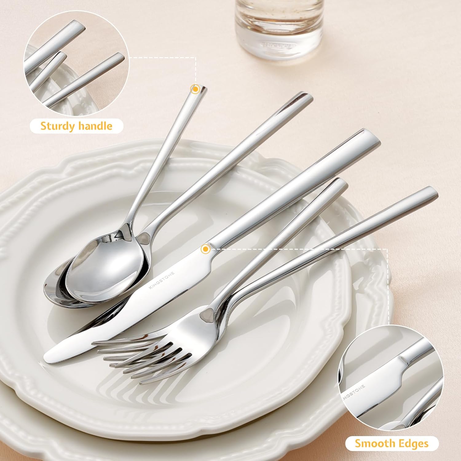 Silverware Set, 40-Piece Forged Flatware Cutlery Set Premium Stainless Steel, Service for 8, for Home, Wedding, Party,Gift, Mirror Polished and Dishwasher Safe