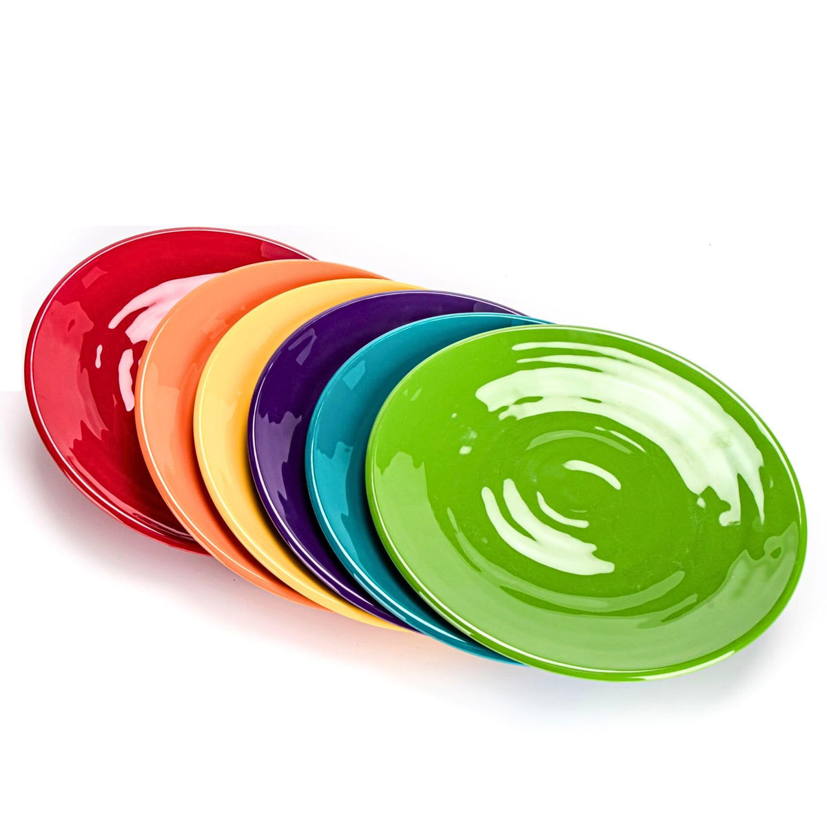 11-Inch Melamine Plates (Set of 6) - Unbreakable and Reusable Plastic Dinnerware with Ceramic Feel, Stackable and Dishwasher-Safe - Versatile for All Meals (Multicolor)