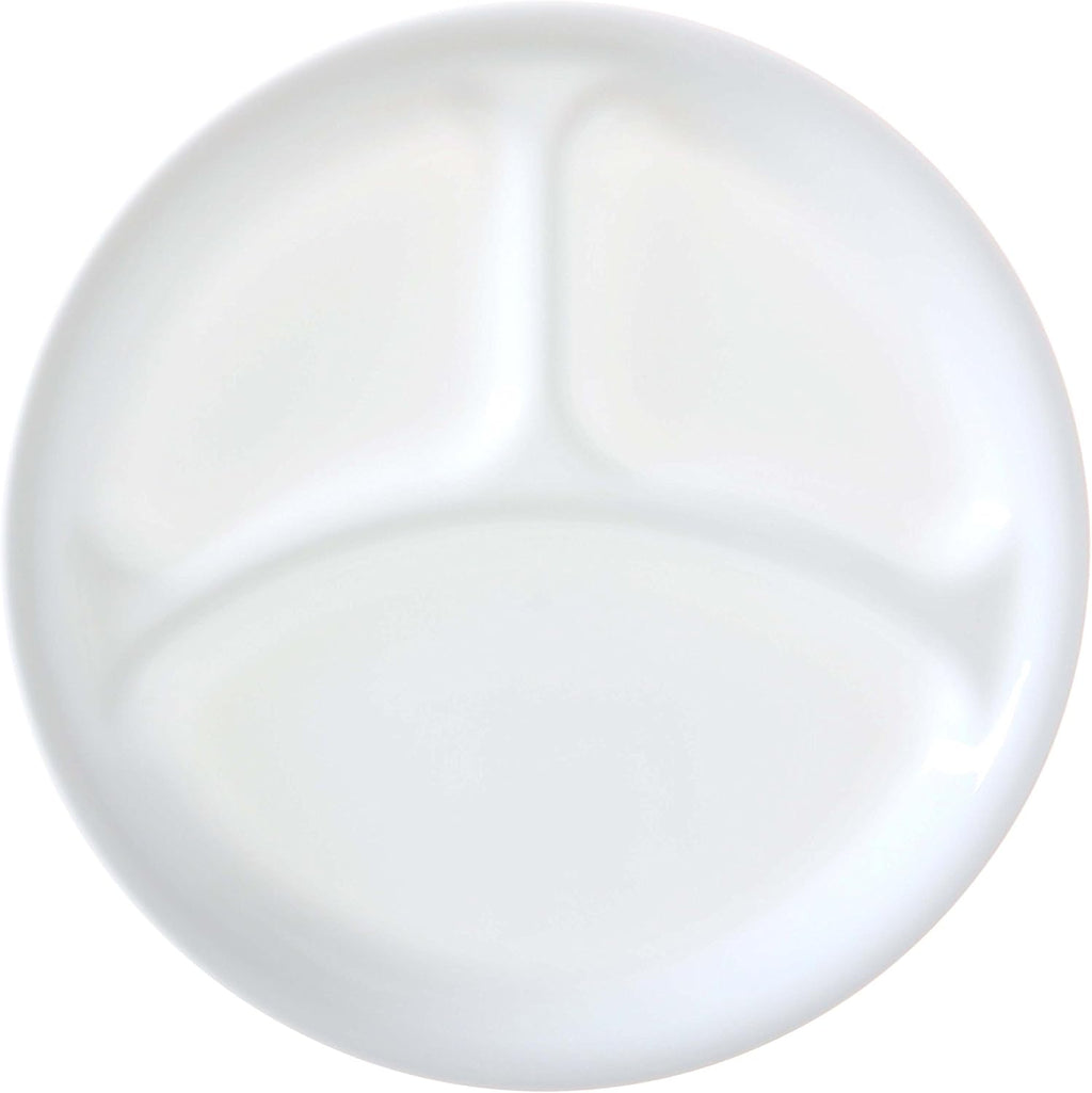 Corelle Winter Frost White 26cm Divided Dinner Plate, Pack of 6