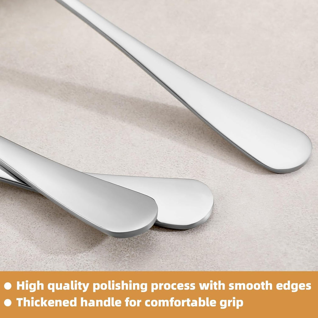 12 Pcs Dinner Spoons Set, Food-Grade Stainless Steel Tablespoons, Durable Metal Table Spoon, Cutlery Soup Spoons Silverware for Home, Kitchen or Restaurant, Mirror Polished, Dishwasher Safe - 7 Inch
