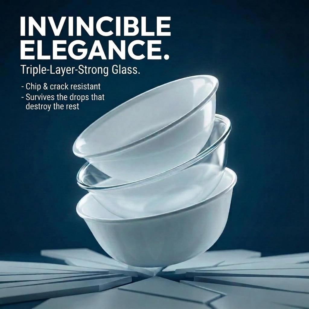 Corelle Vitrelle 28-oz Soup/Cereal Bowls Set of 6 Chip & Crack Resistant Dinnerware Bowls for Soup, Ramen, Cereal and More, Triple Layer Glass, Winter Frost White