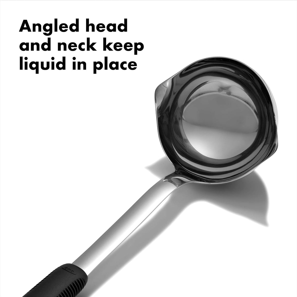 OXO Good Grips Stainless Steel Soup Ladle with Pour Spout | Comfortable Non-Slip Handle, Drip-Free Pour Spout, Dishwasher Safe, Soups, Stews, Sauces, Everyday Cooking
