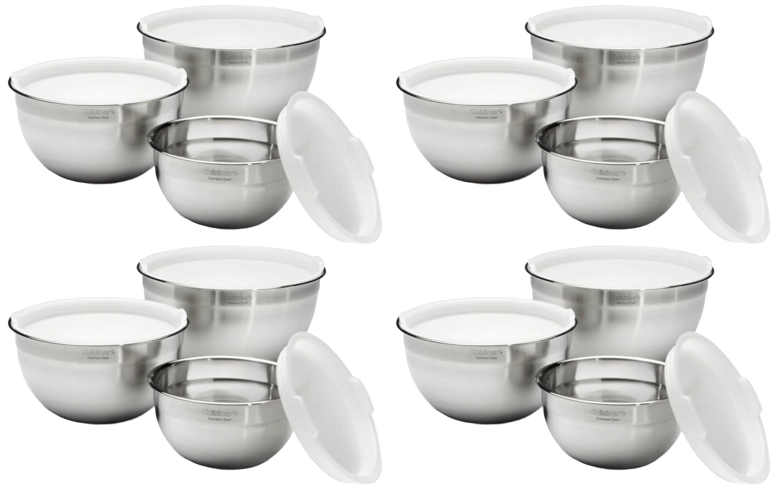 Cuisinart Mixing Bowl Set, Nesting Bowls, Stainless Steel, 3-Piece | 1.5, 3 & 5 qt. stainless steel mixing bowls for baking, cooking & prep, dishwasher safe, durable & compact, CTG-00-SMB