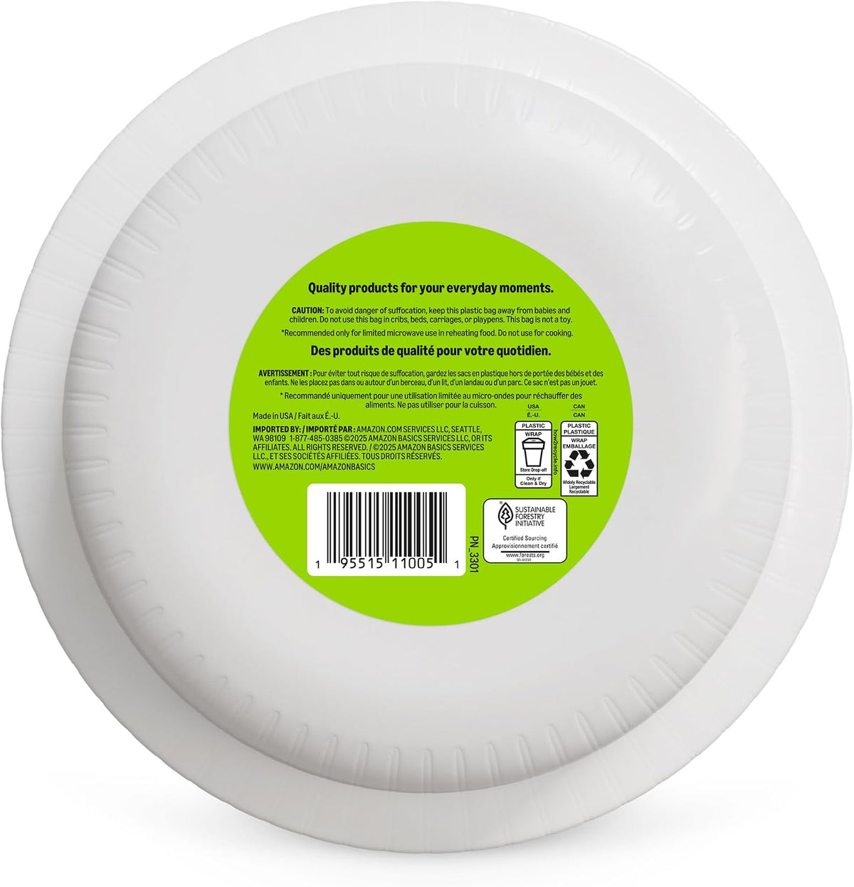 Amazon Basics Everyday Paper Bowls, 10 Oz, Disposable, 70 Count, White, Packaging May Vary