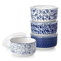 vancasso Ceramic Nesting Bowls with Lids Set of 4, Serving Bowls for Food Storage, Prep Bowl, Ceramic Bowl for Kitchen, Microwave & Dishwasher Safe, 60+36+20+10 Oz, Series SELENE