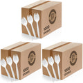 Plasticpro Cutlery Plastic Soup Spoons Medium Weight Disposable Silverware (White,1000 Soup Spoons)