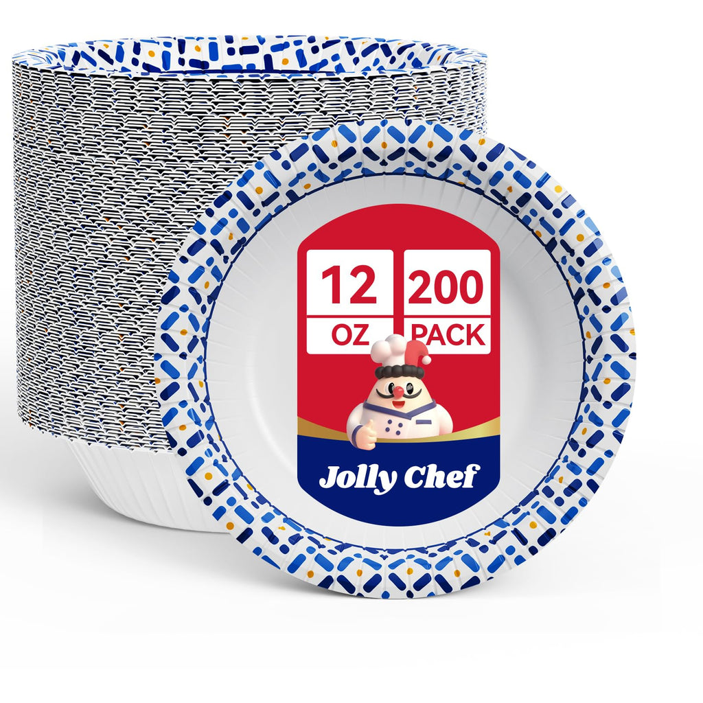 20 oz Paper Bowls, 200 Count Large Disposable Bowls Bulk for Breakfast, Lunch, and Dinner Perfect for Picnic, Daily use and Party