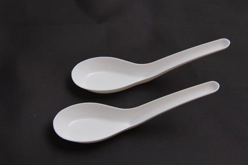 100 Pack Disposable Asian Soup Spoons,Chinese Soup Spoons Plastic Disposable White