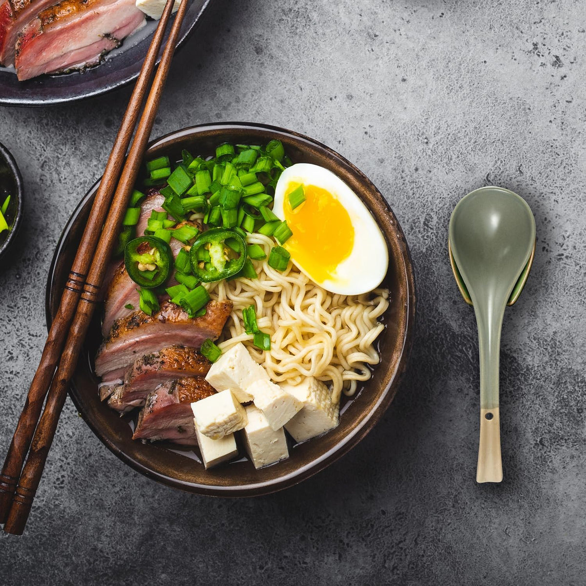 Asian Ceramic Soup Spoon, with Long Handle Easy to Hold, Non-slip Bottom, for Japanese Ramen, Chinese and Vietnamese Wonton, Noodle Soup Spoons (V38)