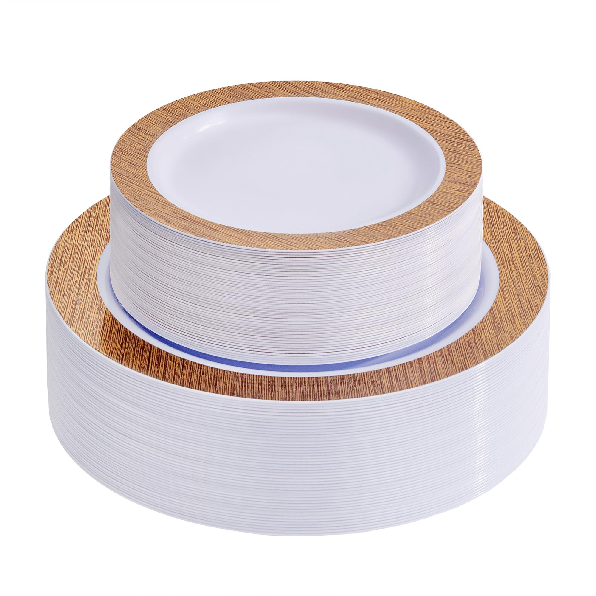 102 Pcs Gold Plastic Plates, Premium Disposable Gold Plates | Gold Rimmed Plastic Plates, BPA Free, Perfect for Wedding, Holidays, Party, 51 Dinner(10.25’’) & 51 Dessert(7.5’’) Plates