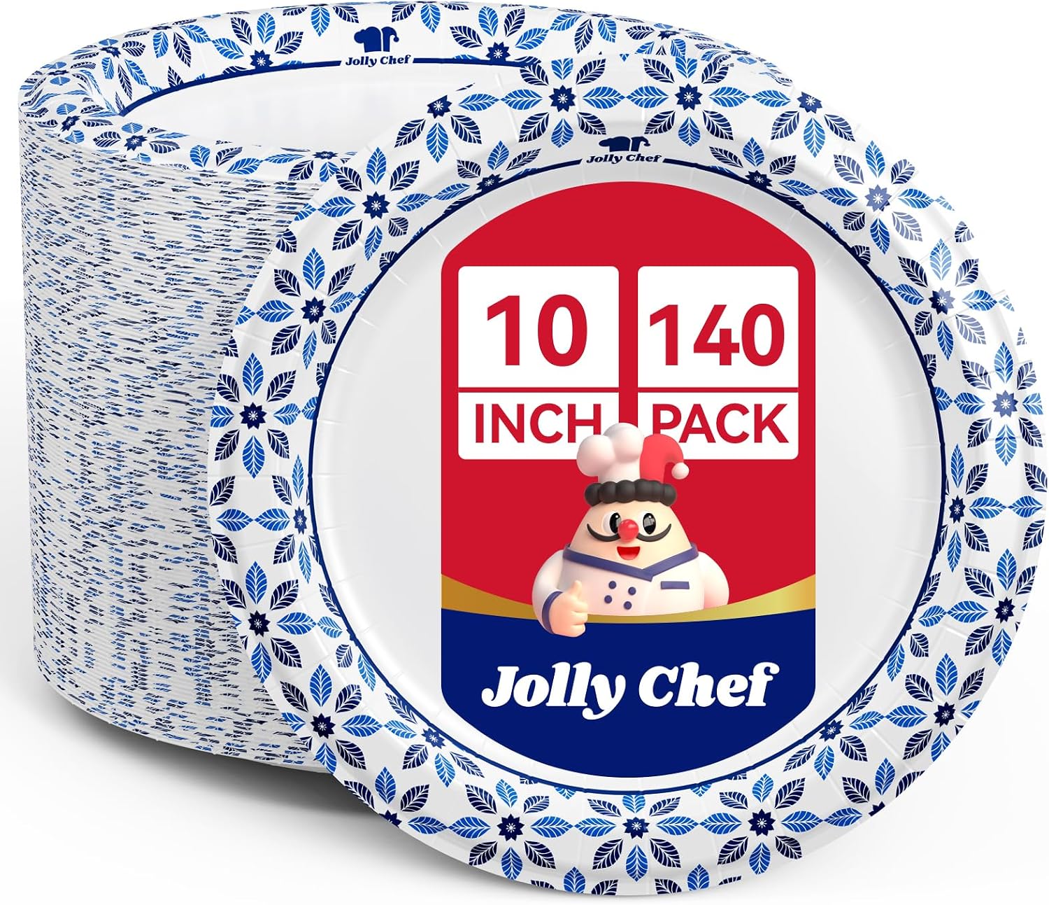 10 inch Disposable Paper Plates 140 Count, Soak Proof, Cut Proof, Heavy Duty Paper Plates for Everyday Use