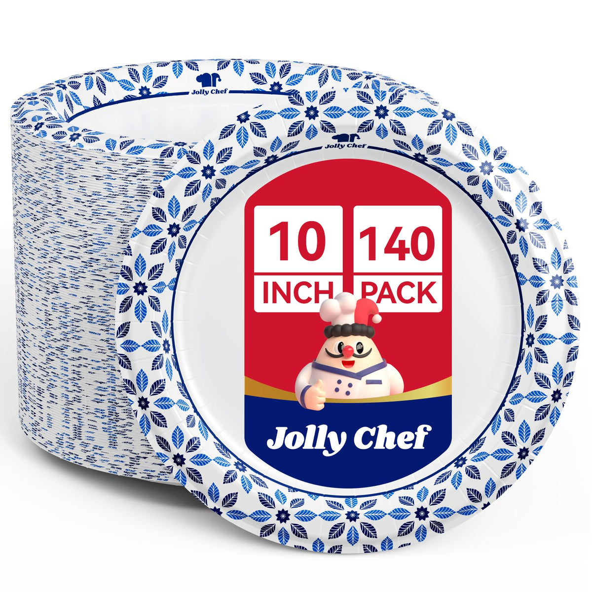 10 inch Disposable Paper Plates 140 Count, Soak Proof, Cut Proof, Heavy Duty Paper Plates for Everyday Use