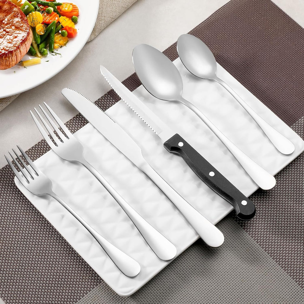 12 Pcs Dinner Spoons Set, Food-Grade Stainless Steel Tablespoons, Durable Metal Table Spoon, Cutlery Soup Spoons Silverware for Home, Kitchen or Restaurant, Mirror Polished, Dishwasher Safe - 7 Inch