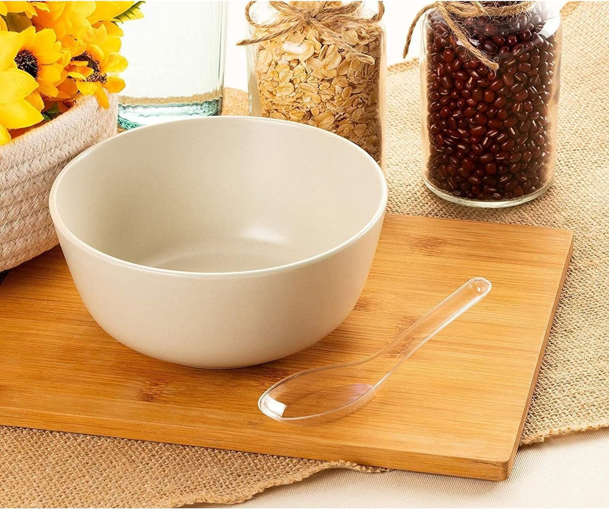Juvale Plastic Soup Spoons - 200-Pack Clear Plastic - Disposable Asian Soup Spoons for Ramen & Pho, Bulk Clear Utensils
