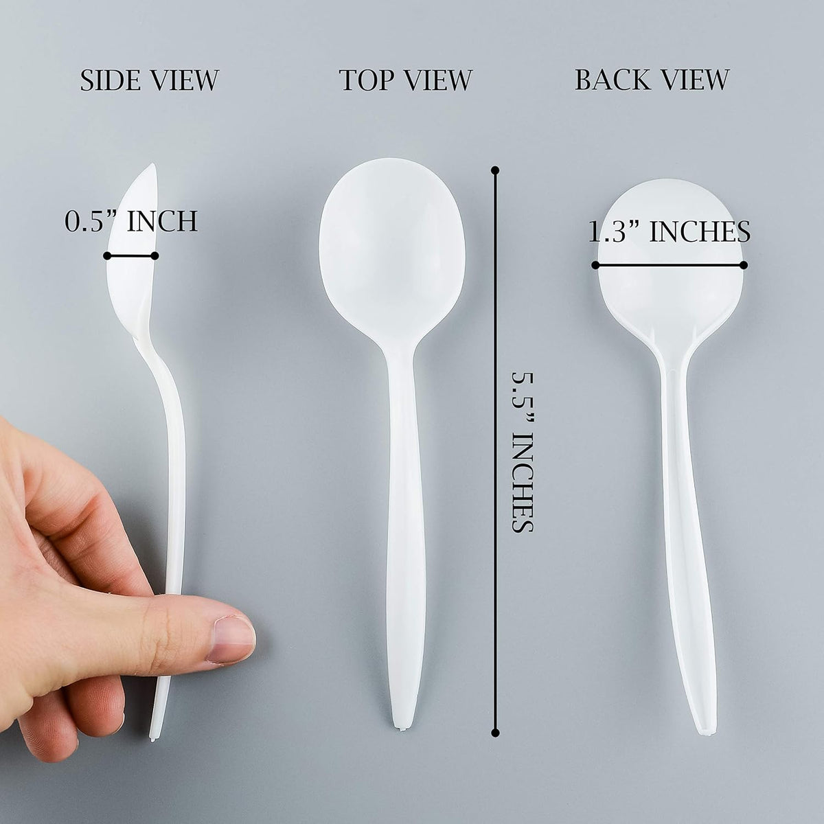 Plasticpro Cutlery Plastic Soup Spoons Medium Weight Disposable Silverware (White,1000 Soup Spoons)