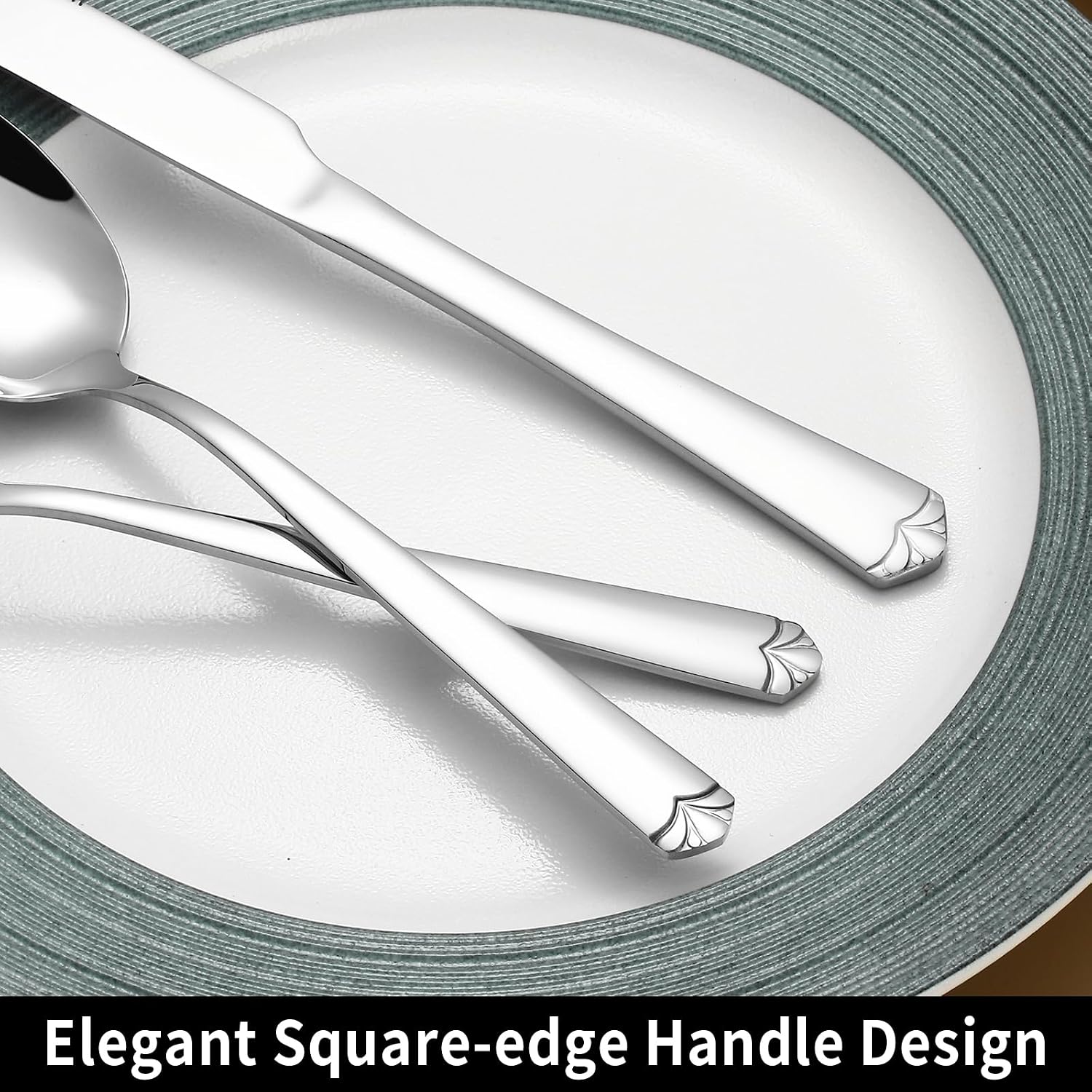 24 Piece Silverware Set for 4, Prendcyx Stainless Steel Flatware Set with Steak Knives, Food-Grade Tableware Cutlery Set Includes Forks Spoons Knives, Mirror Polished, Dishwasher Safe