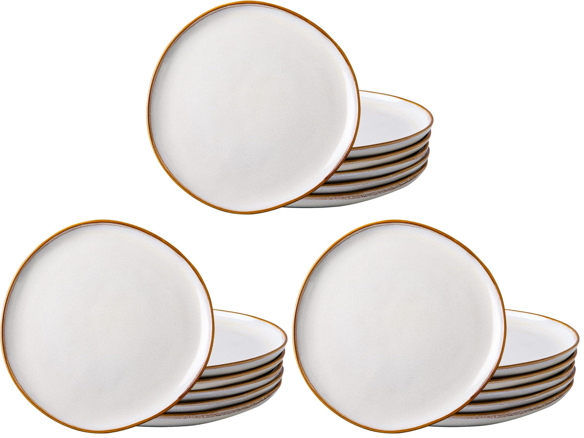 AmorArc Ceramic Dinner Plates Set of 6, 10.5 Inch Stoneware Plates Set | Handmade Reactive Glaze Plates, Rustic Shape Dinnerware Dish Set for Kitchen, Microwave & Dishwasher Safe, Scratch Resistant