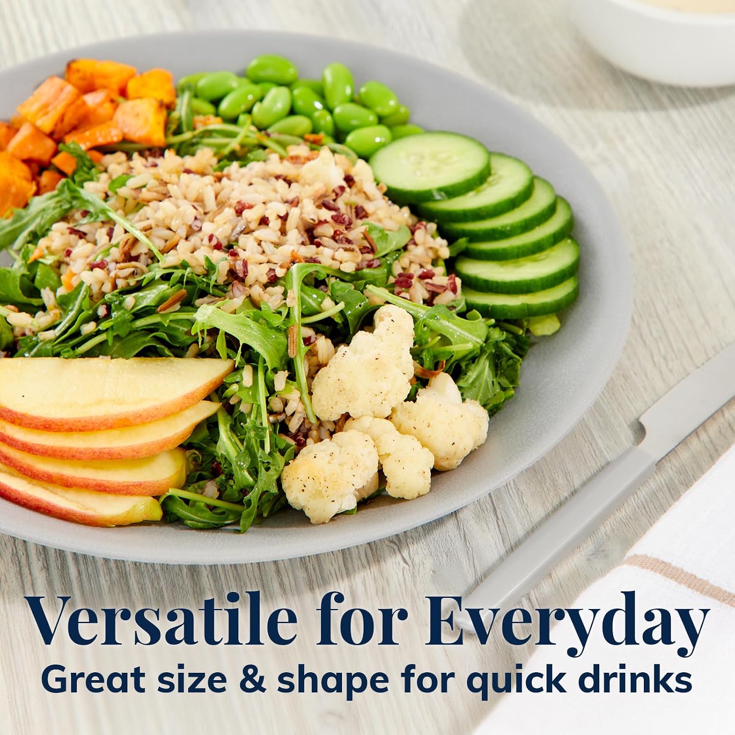 US Acrylic Everest Ultra-Durable Plastic 10 inch Dinner Plates in Grey Stone | Set of 6 Reusable, BPA-Free, Made in the USA, Dishwasher Safe Dinnerware