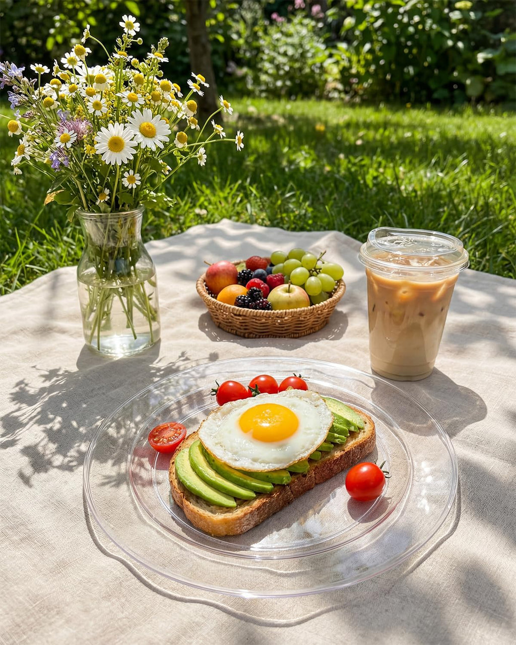 bUCLA 100Pieces Clear Plastic Plates -10.25inch Disposable Dinner Plates- Premium Weddings& Party Plates