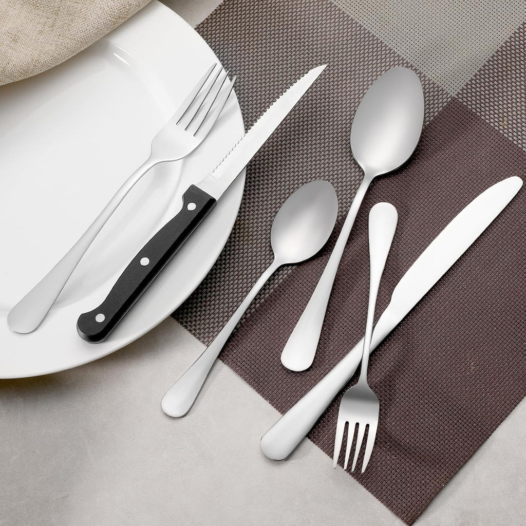 12 Pcs Dinner Spoons Set, Food-Grade Stainless Steel Tablespoons, Durable Metal Table Spoon, Cutlery Soup Spoons Silverware for Home, Kitchen or Restaurant, Mirror Polished, Dishwasher Safe - 7 Inch